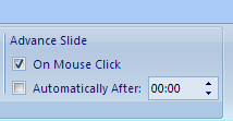 Options for Advancing Slide